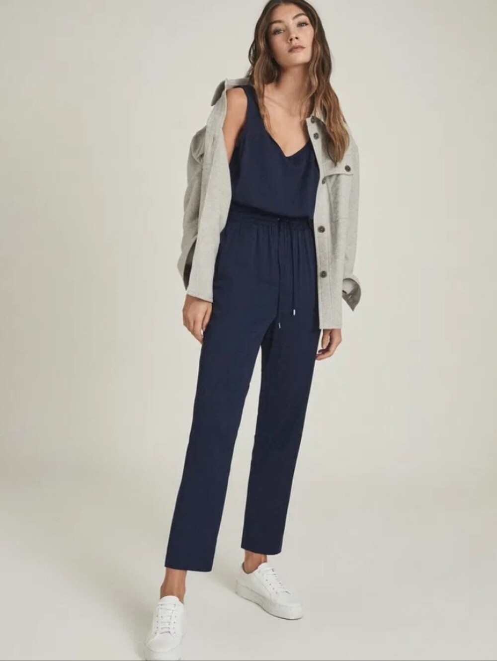 Reiss Kat Sleeveless Jumpsuit One Piece Playsuit Romper Jersey Knit Size 4